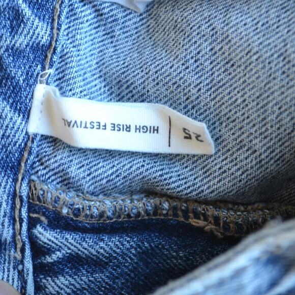 Pacsun Cutoff High Rise Festival Jean Shorts Size 25 Blue Jean - Picture 3 of 4